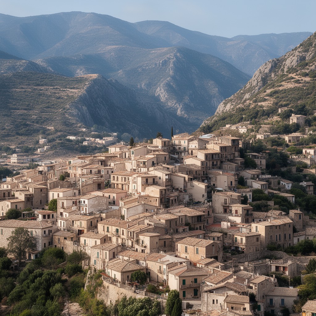 AI-generated illustration of Nuoro