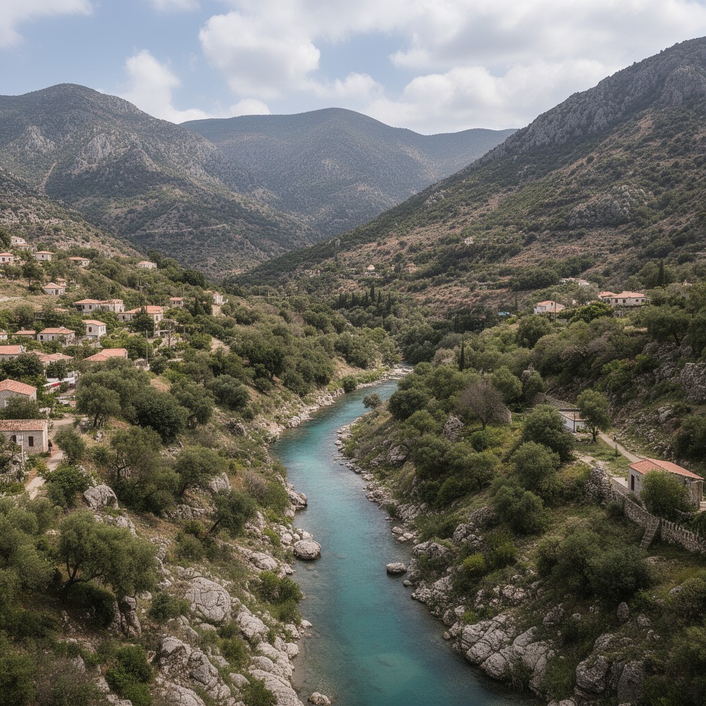 AI-generated illustration of Eurotas River