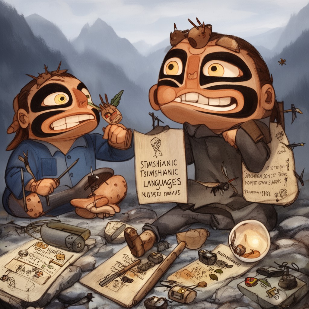 AI-generated illustration of Tsimshianic languages