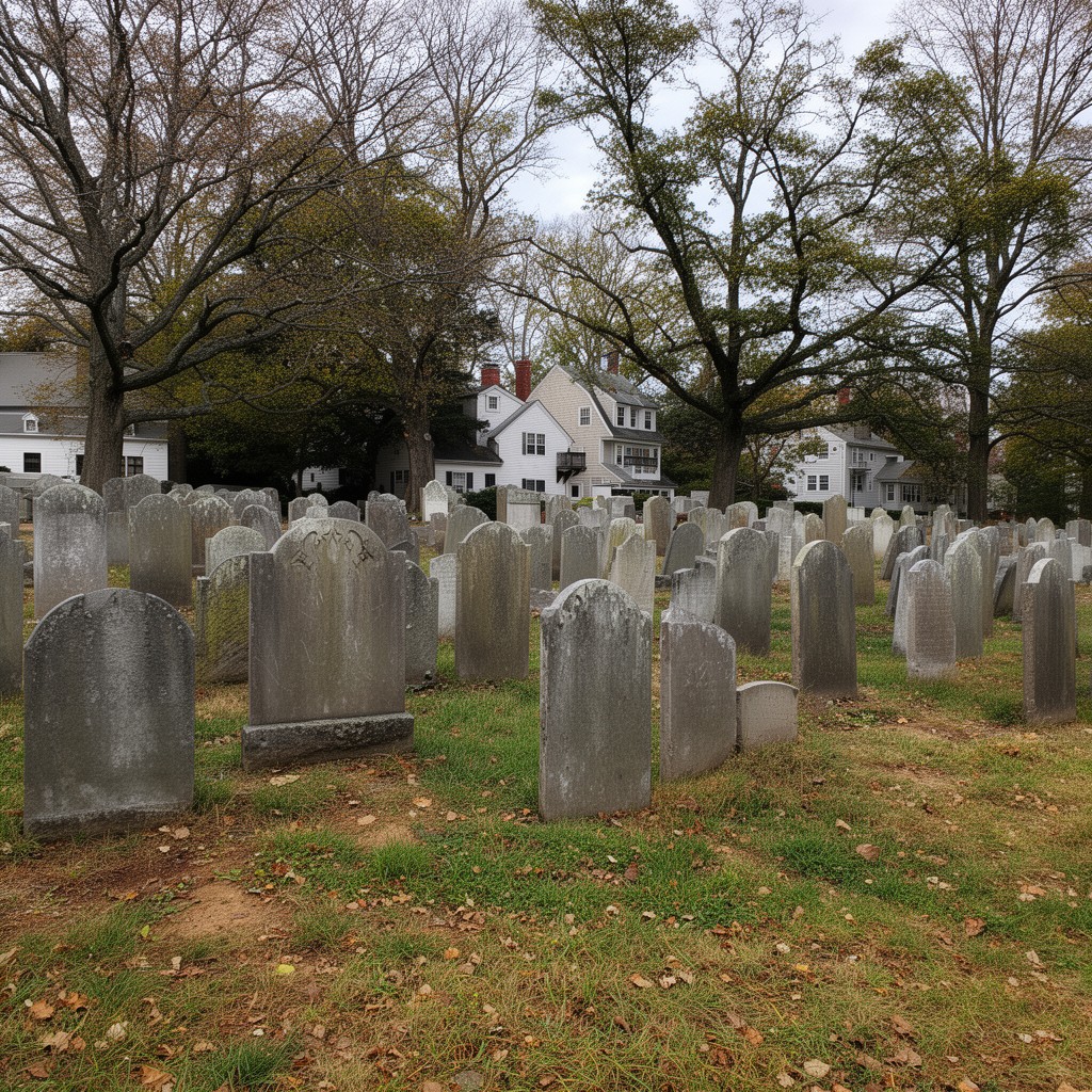 AI-generated illustration of Dorchester North Burying Ground