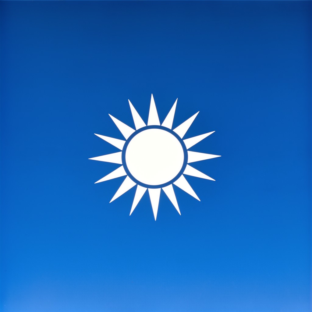 AI-generated illustration of Blue Sky with a White Sun