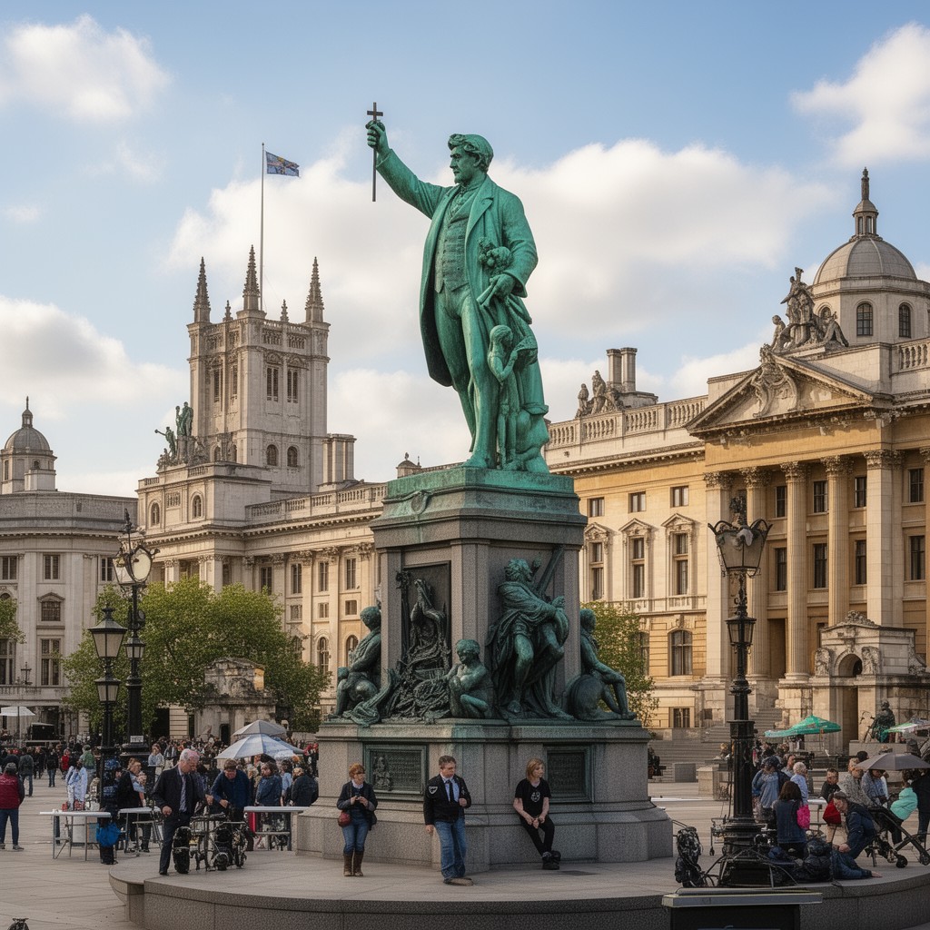 AI-generated illustration of Statue of David Lloyd George, Parliament Square