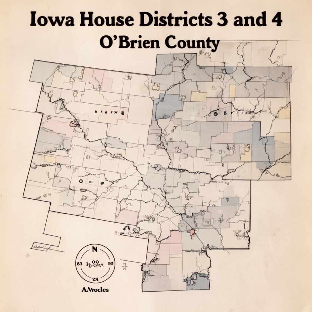 AI-generated illustration of Iowa House Districts 3 and 4