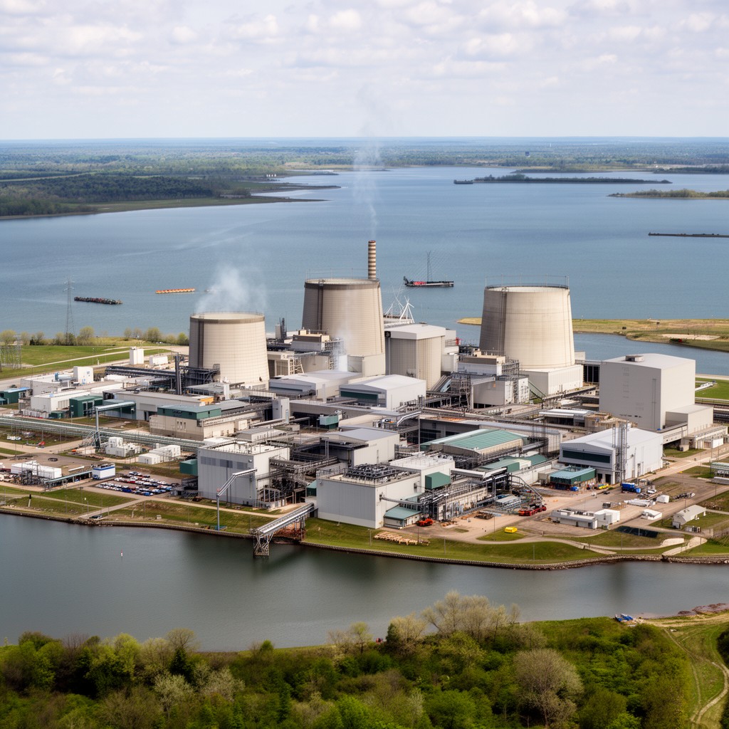 AI-generated illustration of Enrico Fermi Nuclear Generating Station