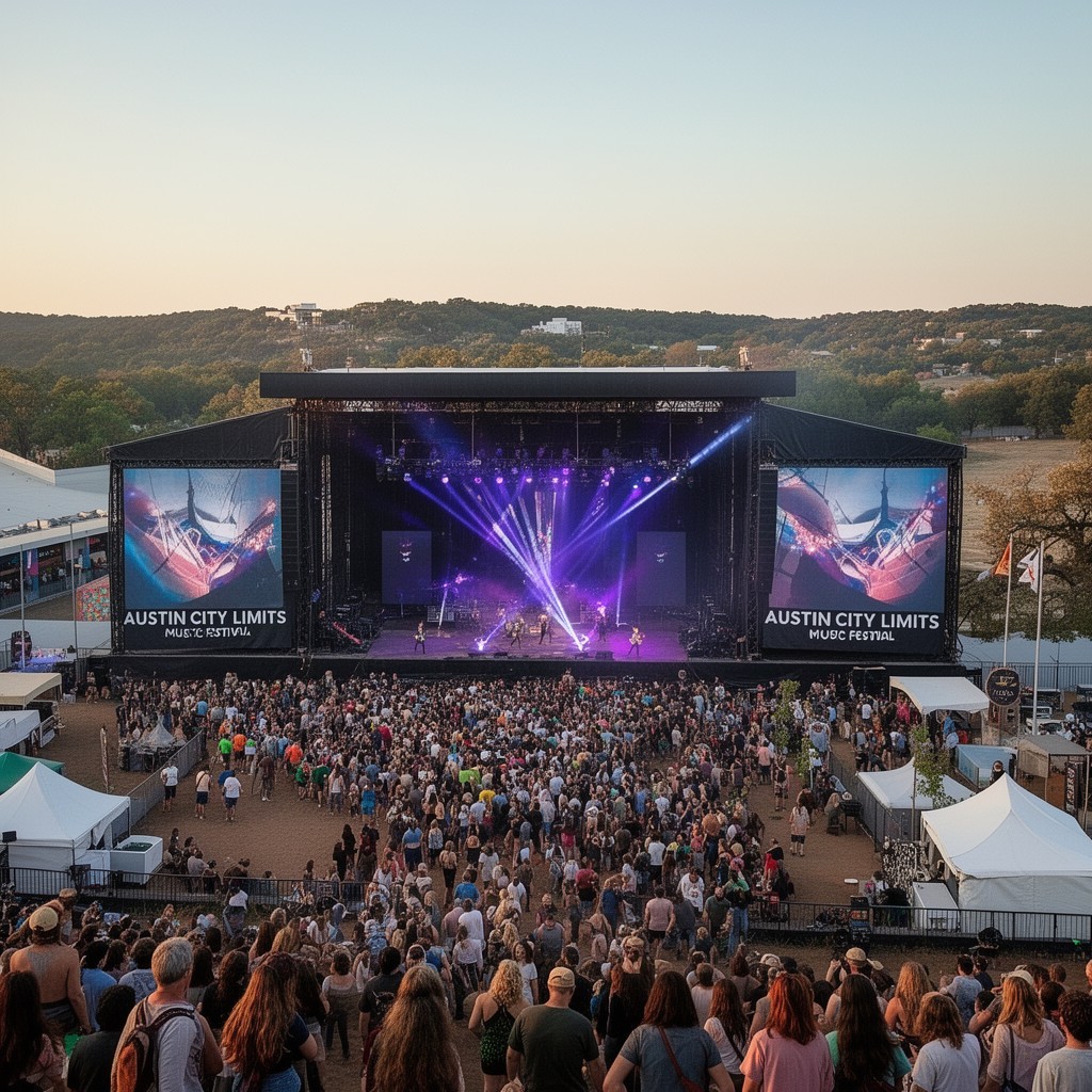 AI-generated illustration of Austin City Limits Music Festival