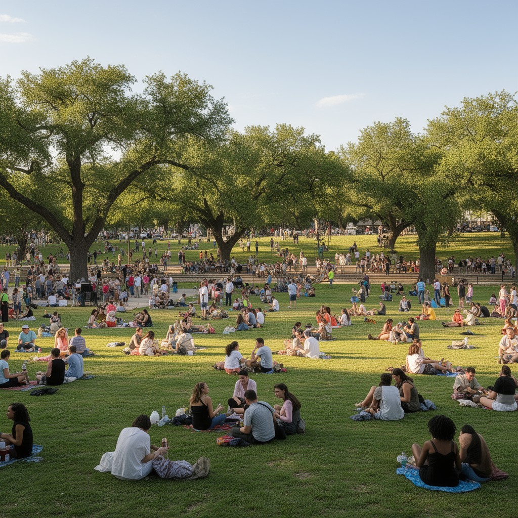 AI-generated illustration of Zilker Park