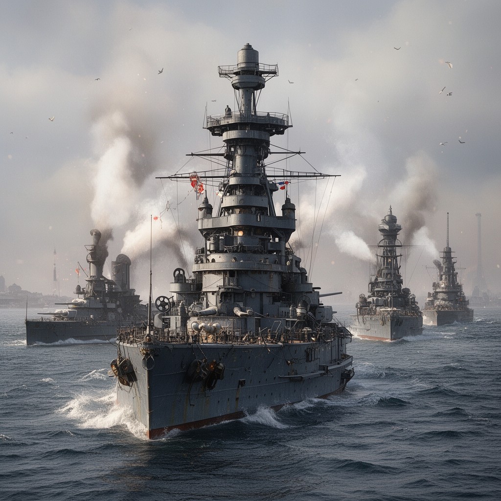 AI-generated illustration of Russian battleship Tsesarevich