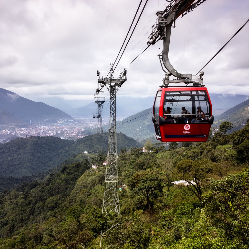 AI-generated illustration of cable car of Orizaba