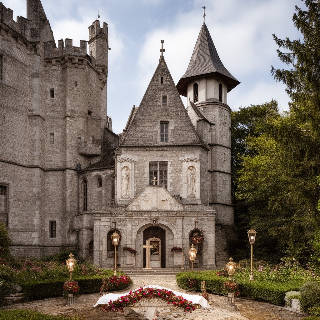 AI-generated illustration of Chapel of Ciergnon Castle, Belgium