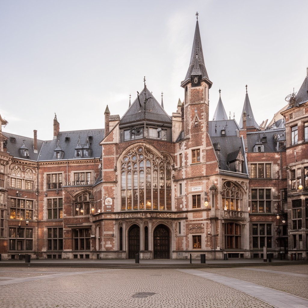 AI-generated illustration of Sint-Jan Berchmanscollege, Brussels