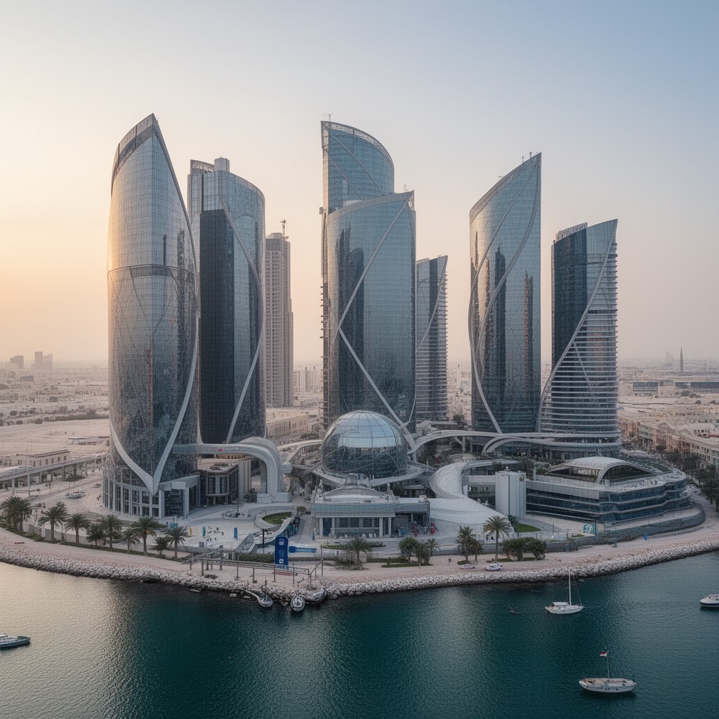 AI-generated illustration of Bahrain Financial Harbour