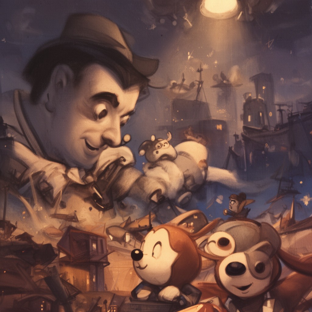 AI-generated illustration of Walt Disney