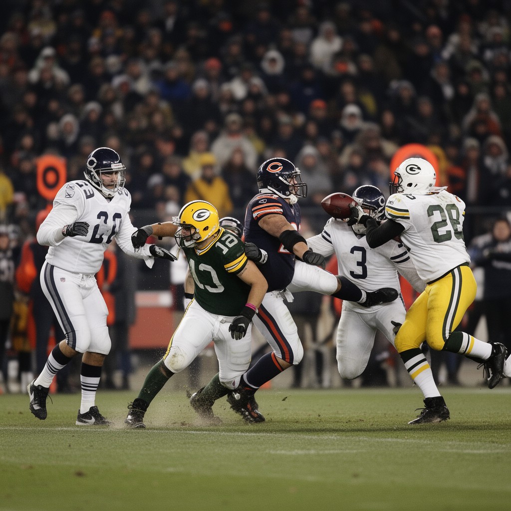 AI-generated illustration of Chicago Bears–Green Bay Packers rivalry