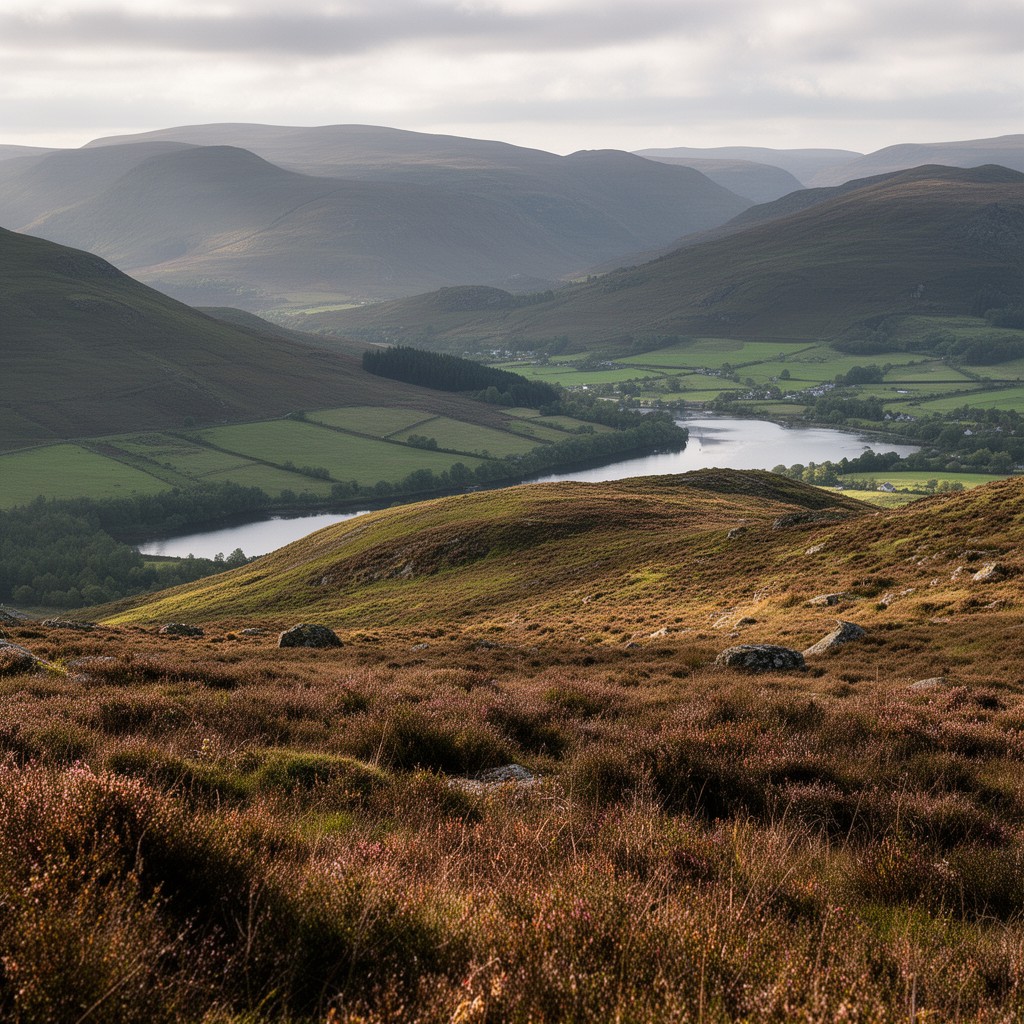 AI-generated illustration of Perthshire hills