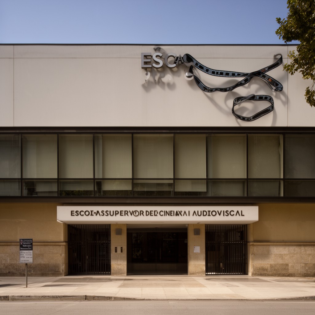 AI-generated illustration of ESCAC (Escola Superior de Cinema i Audiovisuals de Catalunya)