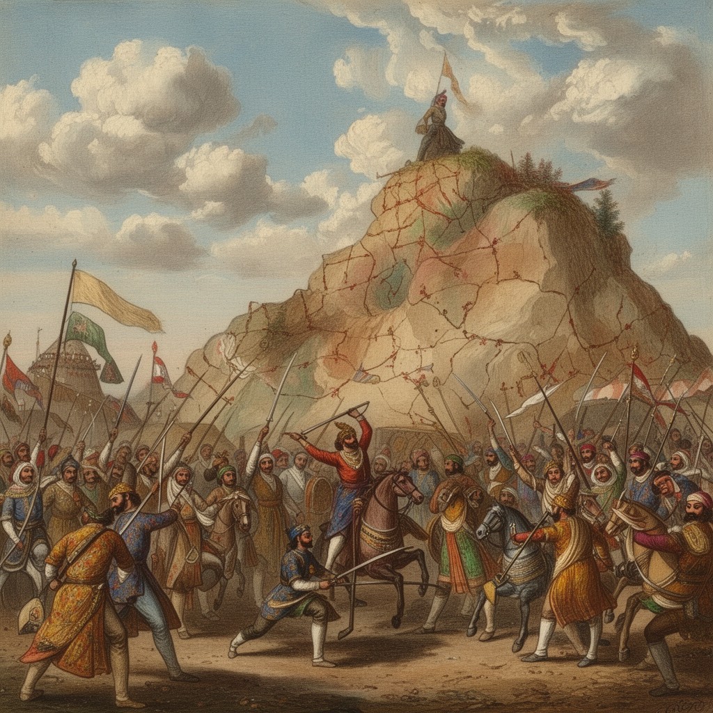 AI-generated illustration of Deccan wars against Bijapur
