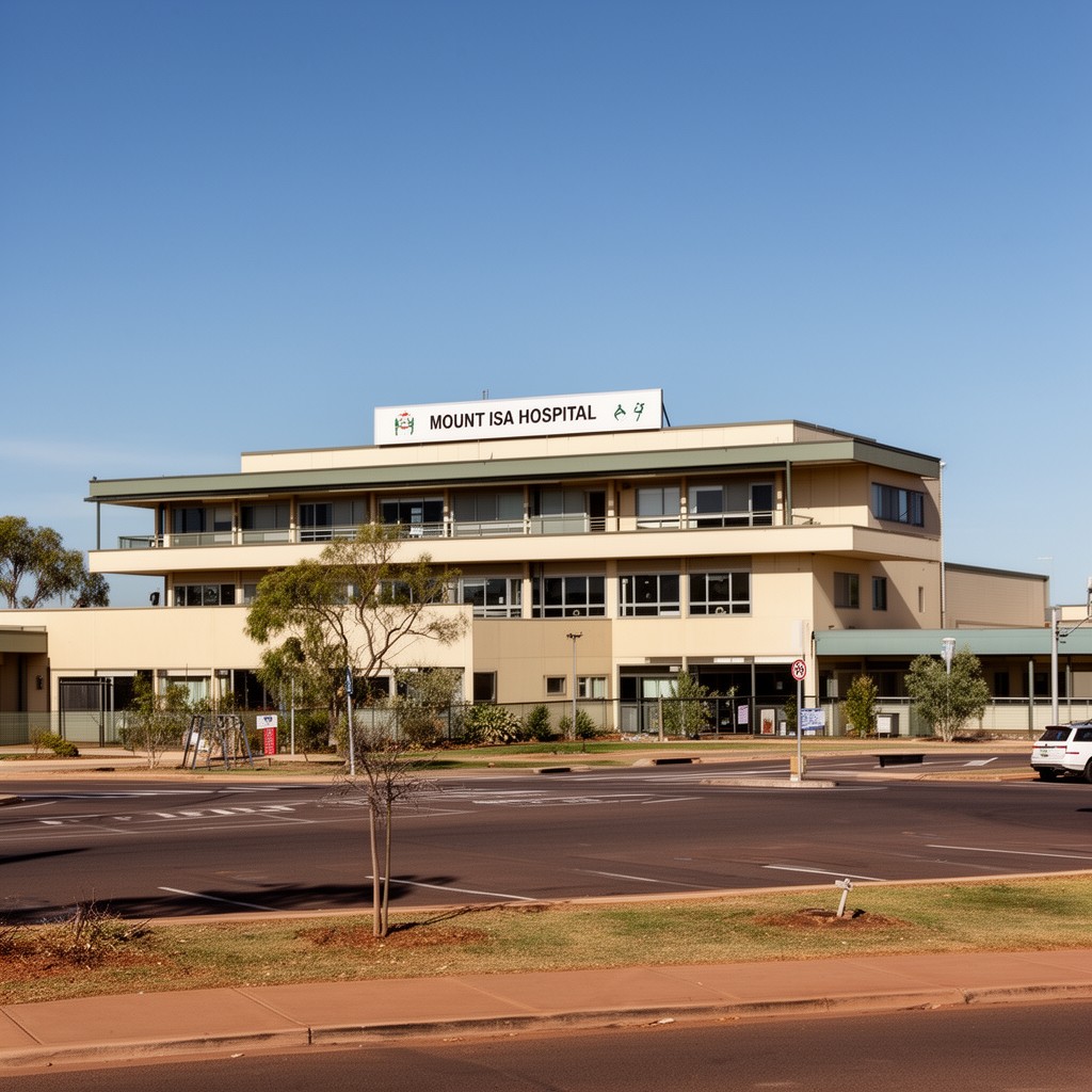 AI-generated illustration of Mount Isa Hospital
