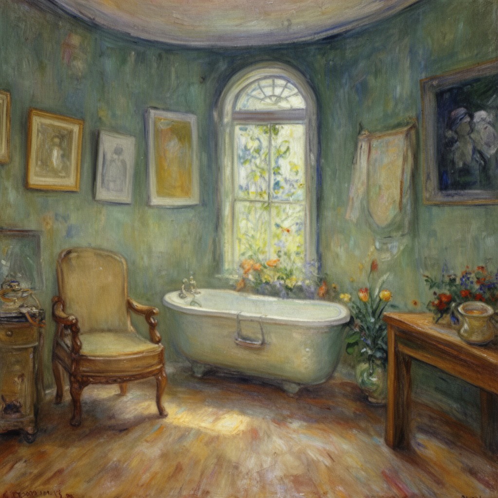 AI-generated illustration of The Bathroom