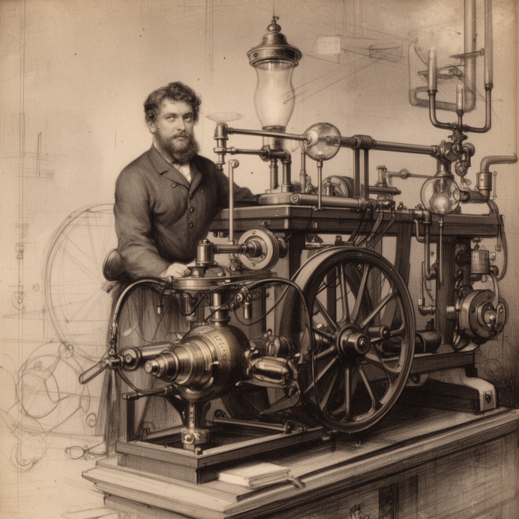 AI-generated illustration of Frederick Winsor, German-born British inventor
