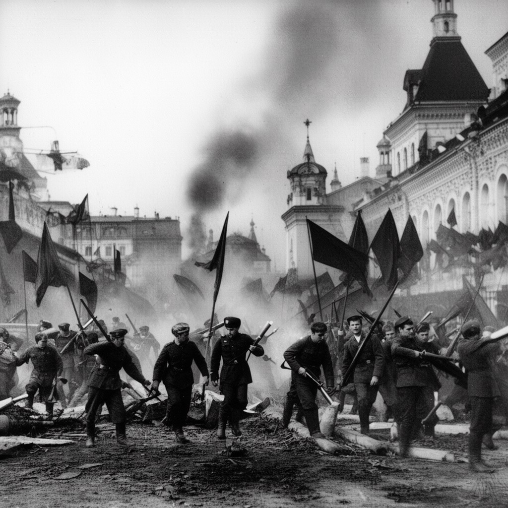 AI-generated illustration of Denikin offensive on Moscow