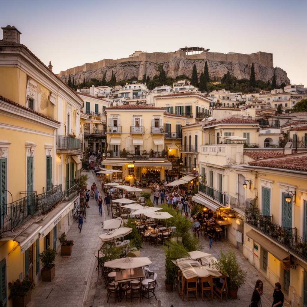 AI-generated illustration of Plaka neighborhood
