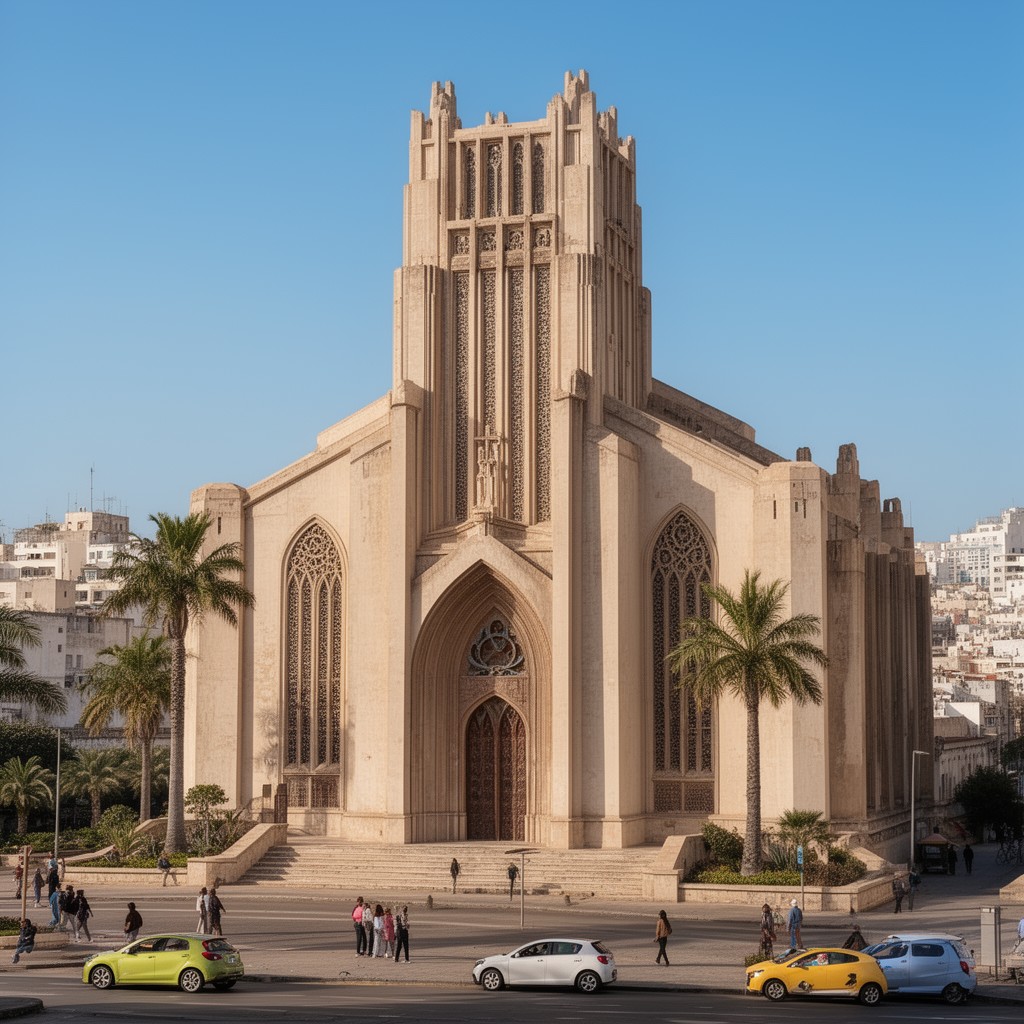 AI-generated illustration of Casablanca Cathedral
