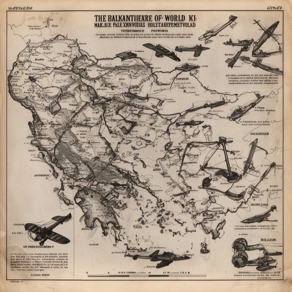 AI-generated illustration of Balkan theatre of World War II