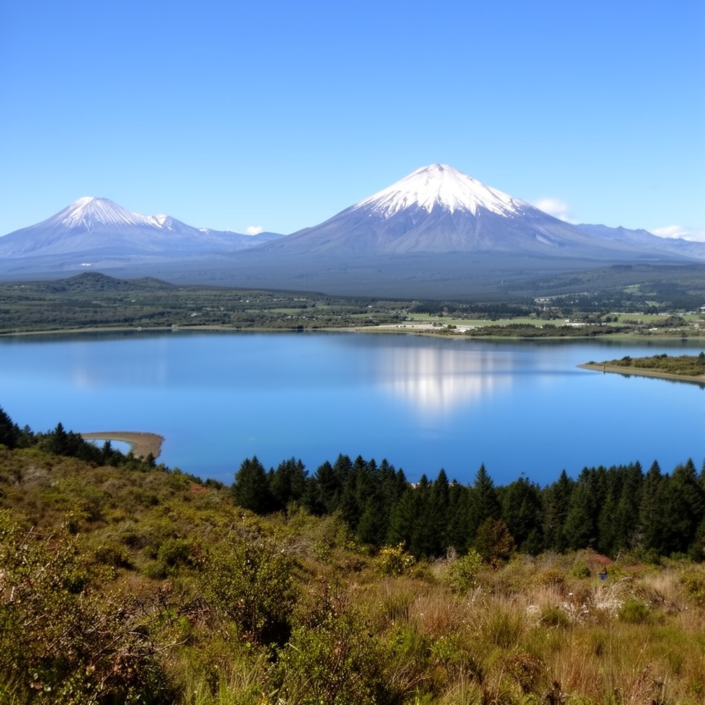 AI-generated illustration of Lake Taupō