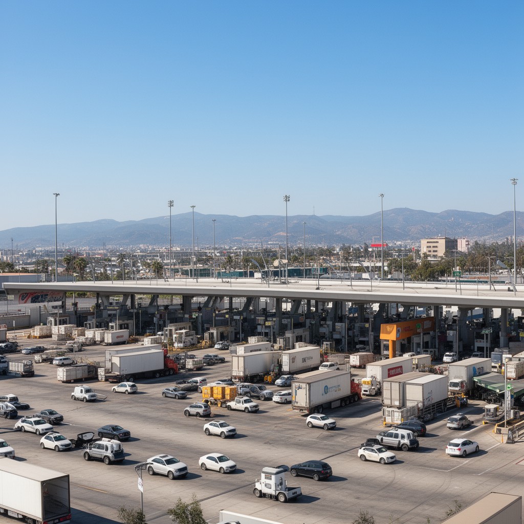 AI-generated illustration of Otay Mesa Port of Entry