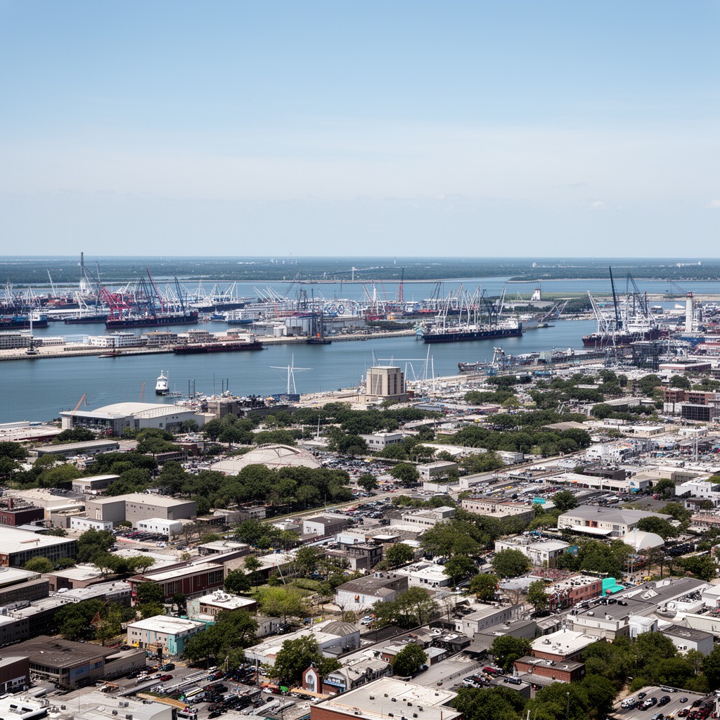AI-generated illustration of Virginia Beach–Norfolk–Newport News metropolitan area