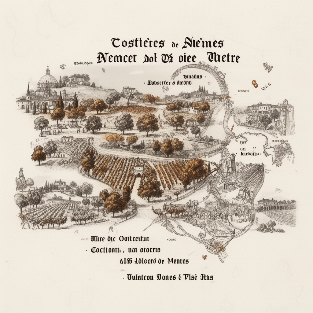 AI-generated illustration of Costières de Nîmes AOC
