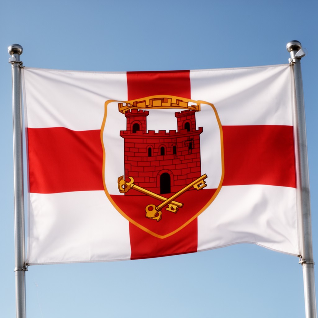 AI-generated illustration of Flag of Gibraltar