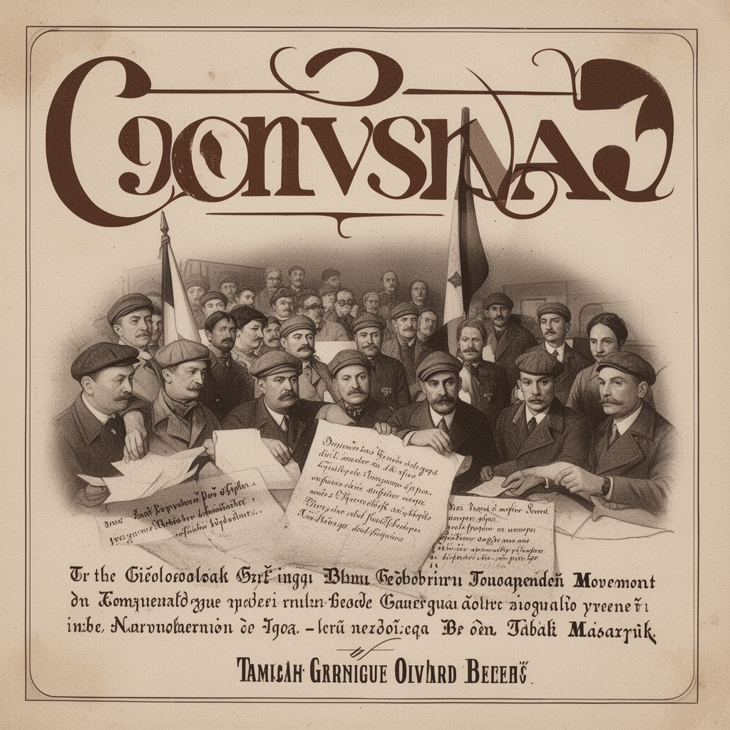 AI-generated illustration of Czechoslovak independence movement