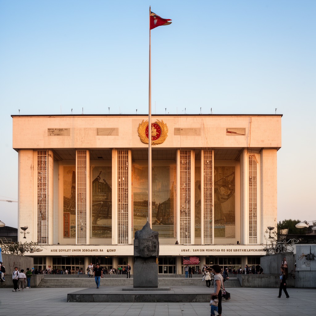 AI-generated illustration of Soviet Union Pavilion