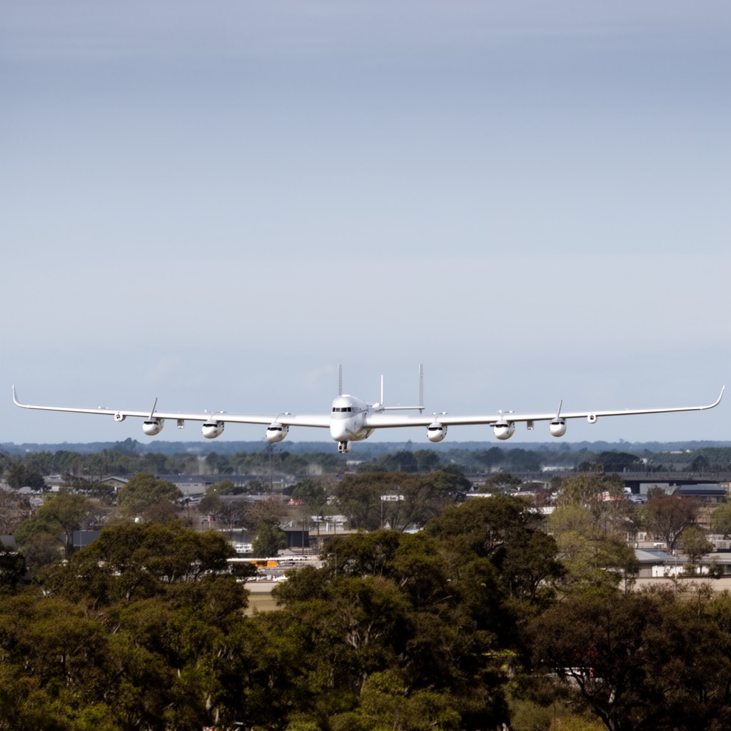 AI-generated illustration of Stratolaunch carrier aircraft