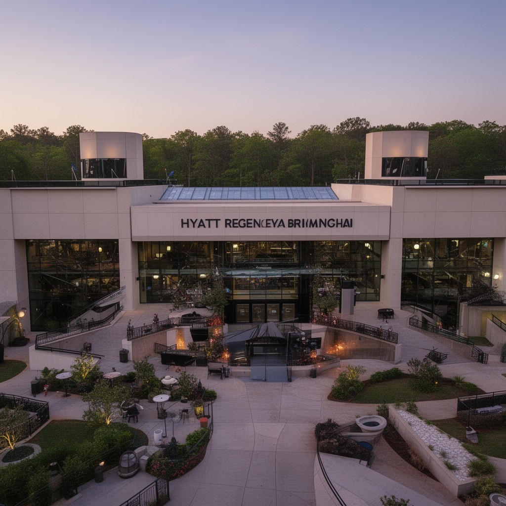 AI-generated illustration of Hyatt Regency Birmingham – The Wynfrey Hotel