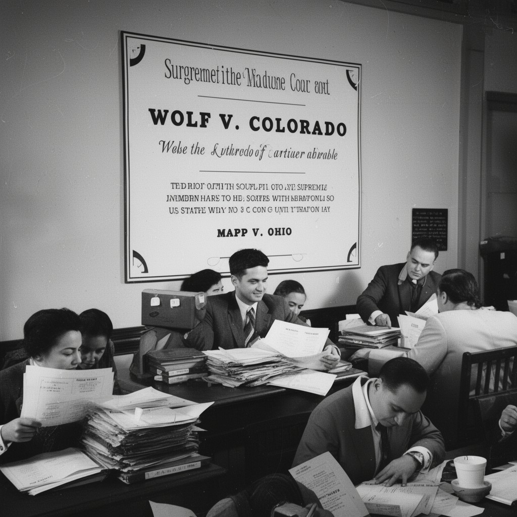 AI-generated illustration of Wolf v. Colorado