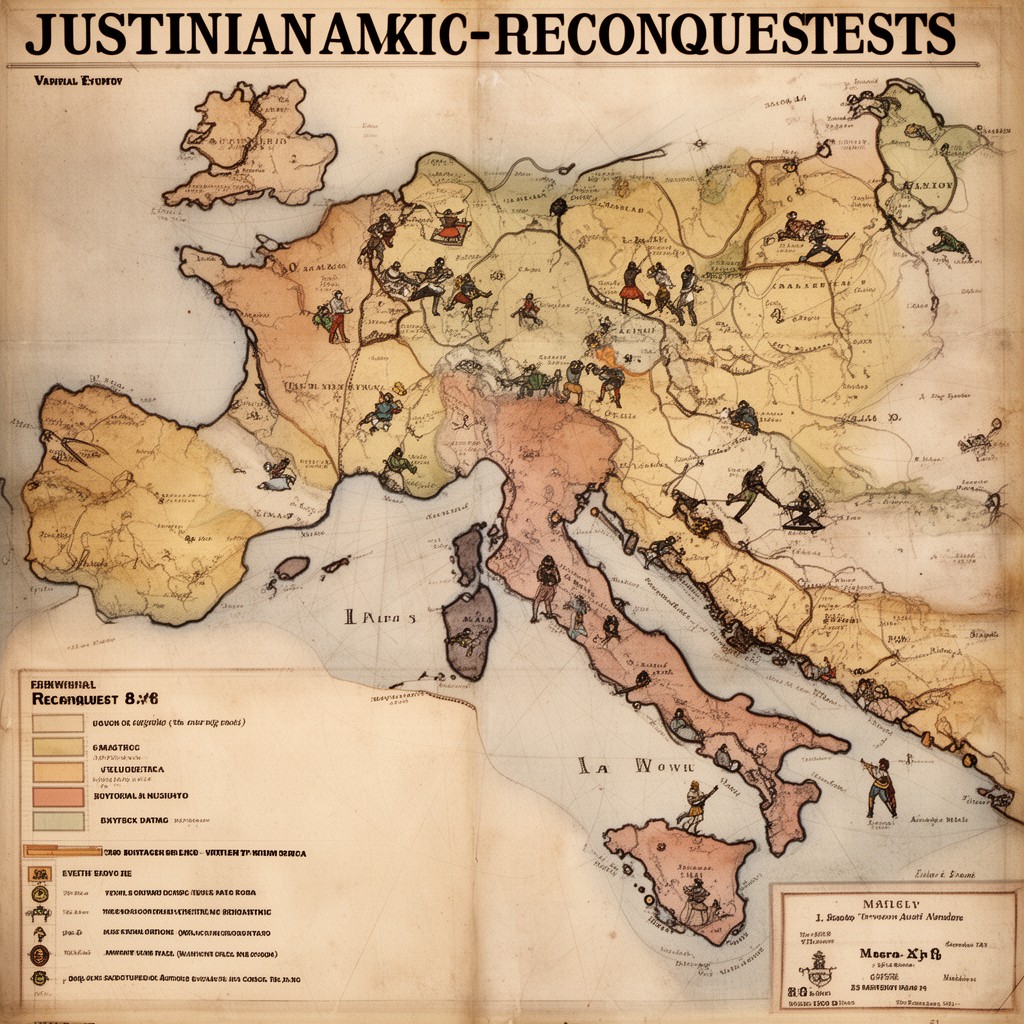 AI-generated illustration of Justinianic reconquests