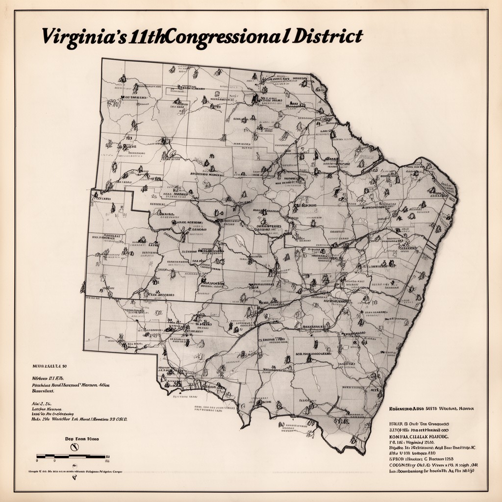 AI-generated illustration of Virginia's 11th congressional district