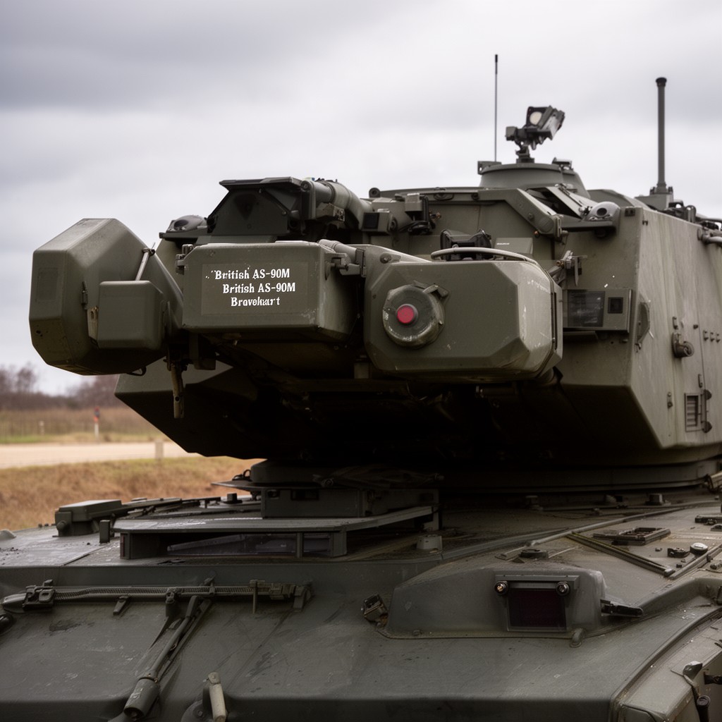AI-generated illustration of British AS-90M Braveheart turret design