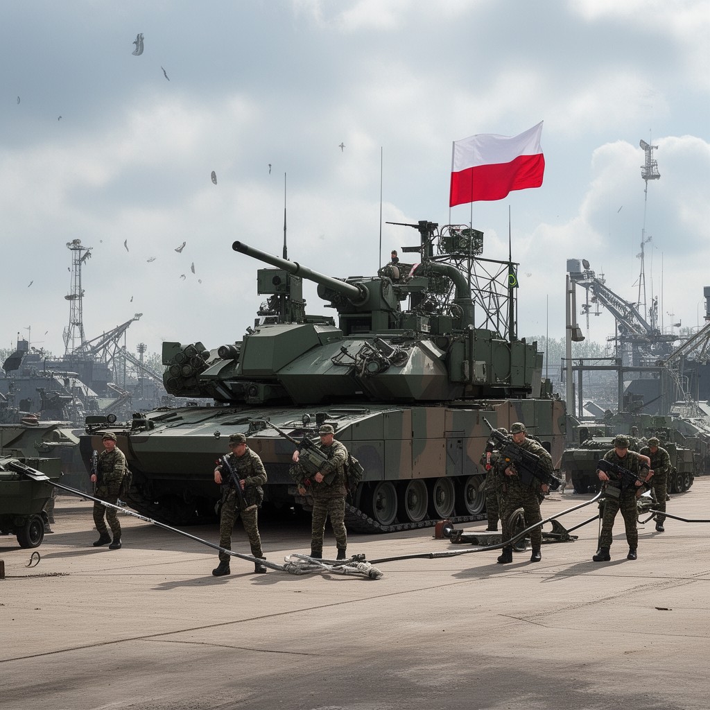 AI-generated illustration of Polish defense industry