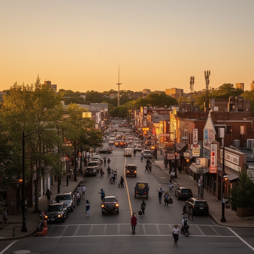 AI-generated illustration of Sweet Auburn neighborhood