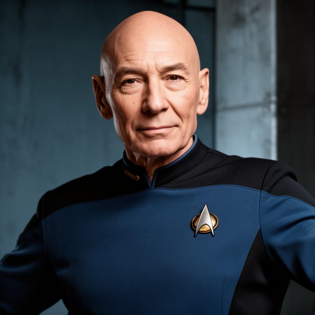 AI-generated illustration of Patrick Stewart