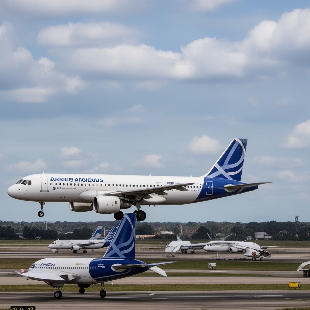AI-generated illustration of Airbus A320 family