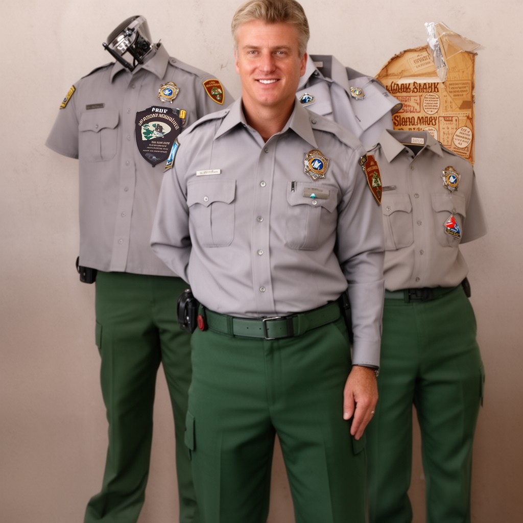 AI-generated illustration of National Park Service uniforms