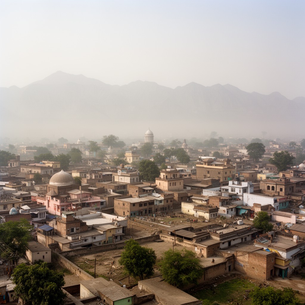 AI-generated illustration of Dhudike, Punjab, British India