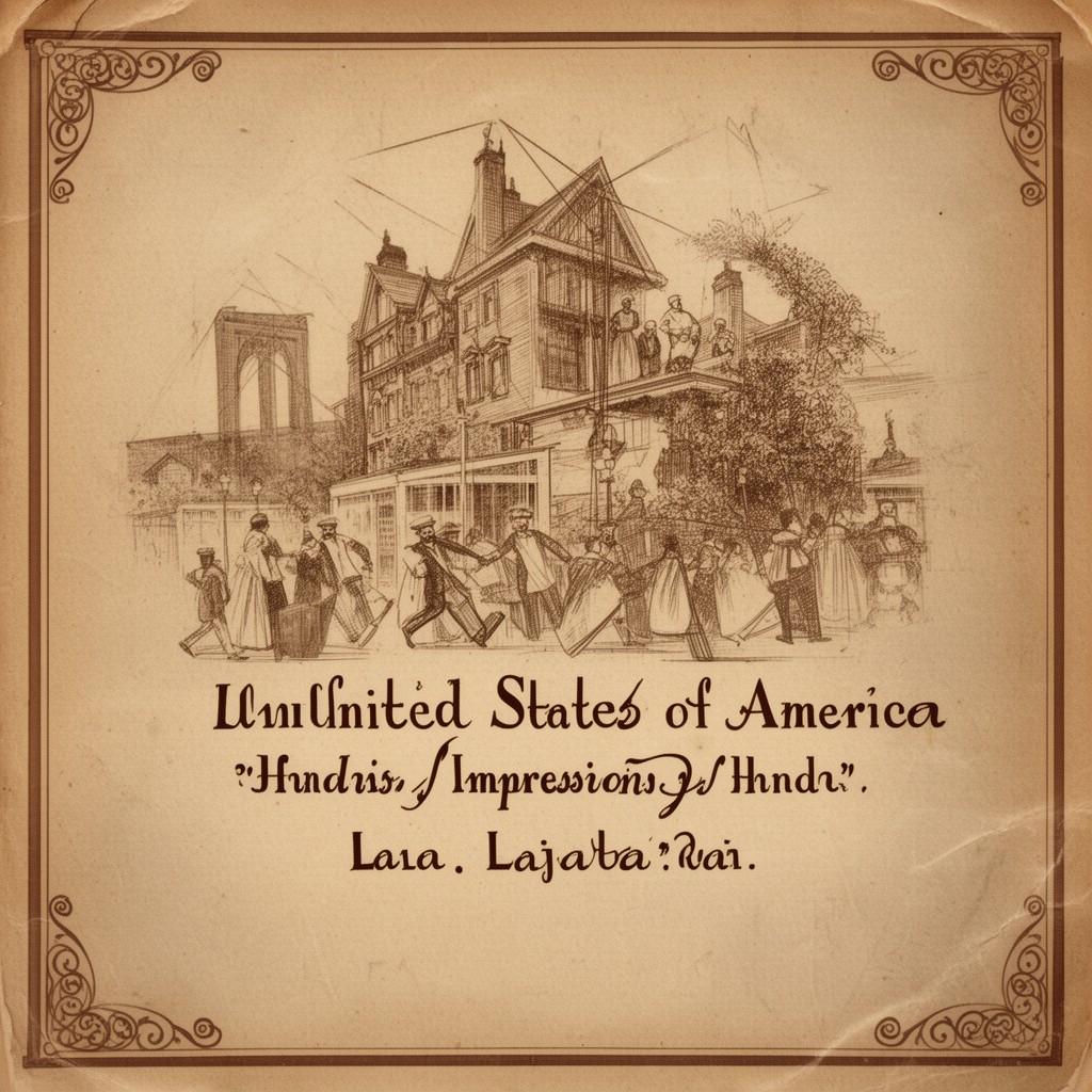 AI-generated illustration of United States of America: A Hindu’s Impressions and a Study