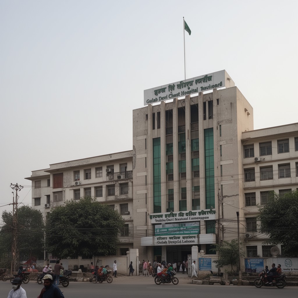AI-generated illustration of Gulab Devi Chest Hospital, Lahore