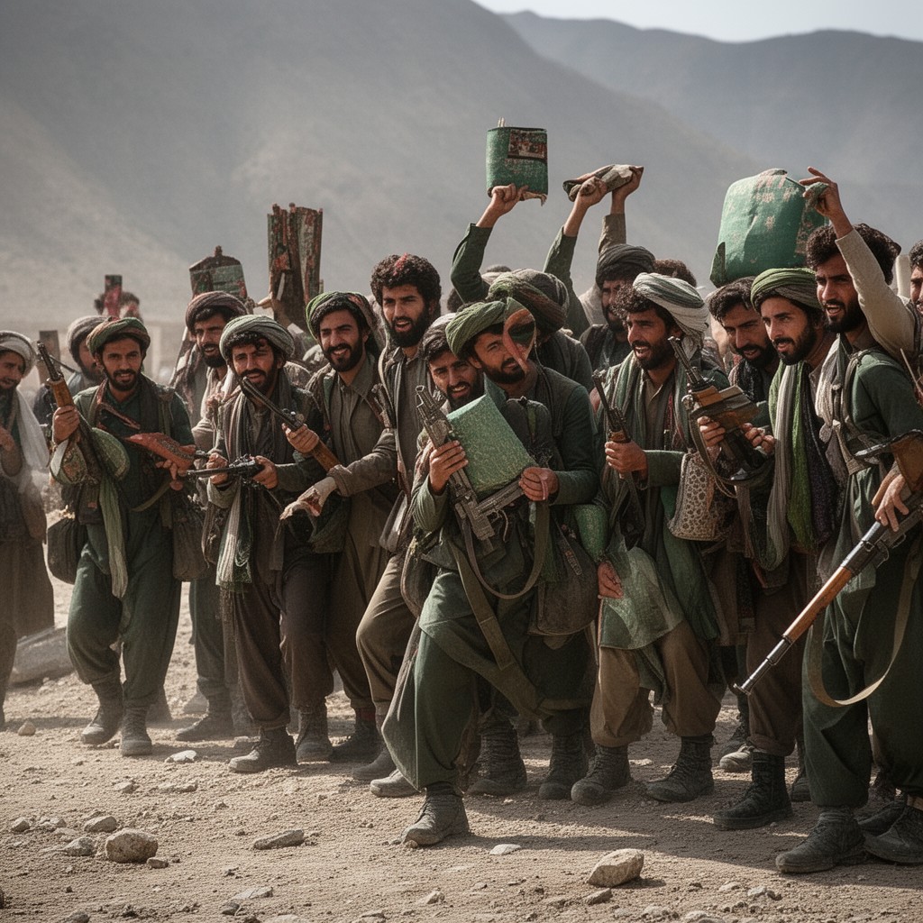 AI-generated illustration of Afghan mujahideen
