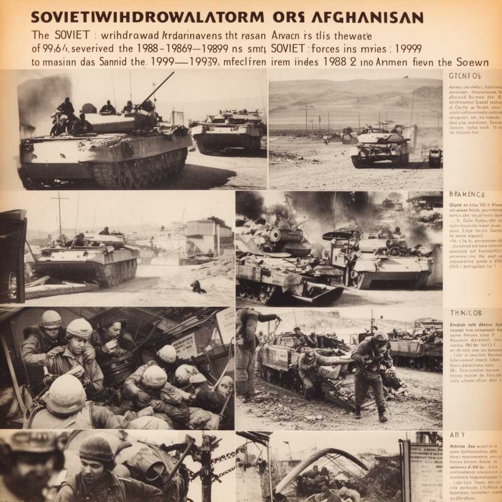 AI-generated illustration of Soviet withdrawal from Afghanistan